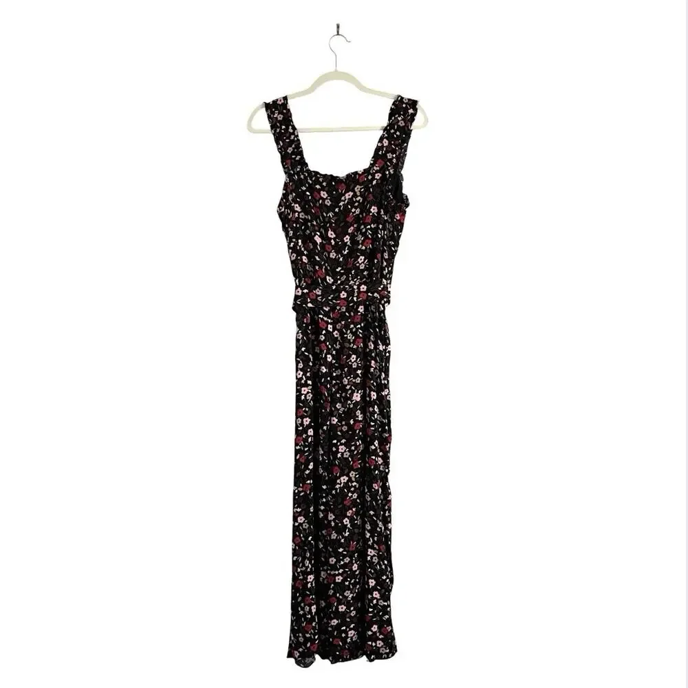 Kate Spade Ma Cherie Wide Leg Floral Jumpsuit Size 10 Preppy summer cherry print